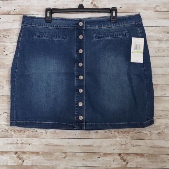 Wallflower Denim Button Front Skirt Juniors 18W - Picture 4 of 11